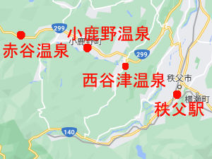 西谷津温泉周辺地図